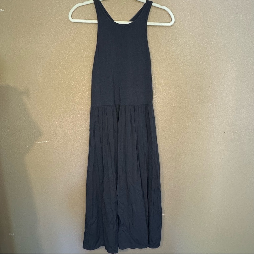 Lou&Grey Grey Organic Natural Jersey Knit Racerback Tank Dress Full Skirt A24 - Picture 2 of 6